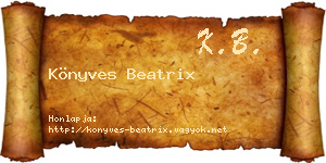 Könyves Beatrix névjegykártya