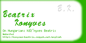 beatrix konyves business card